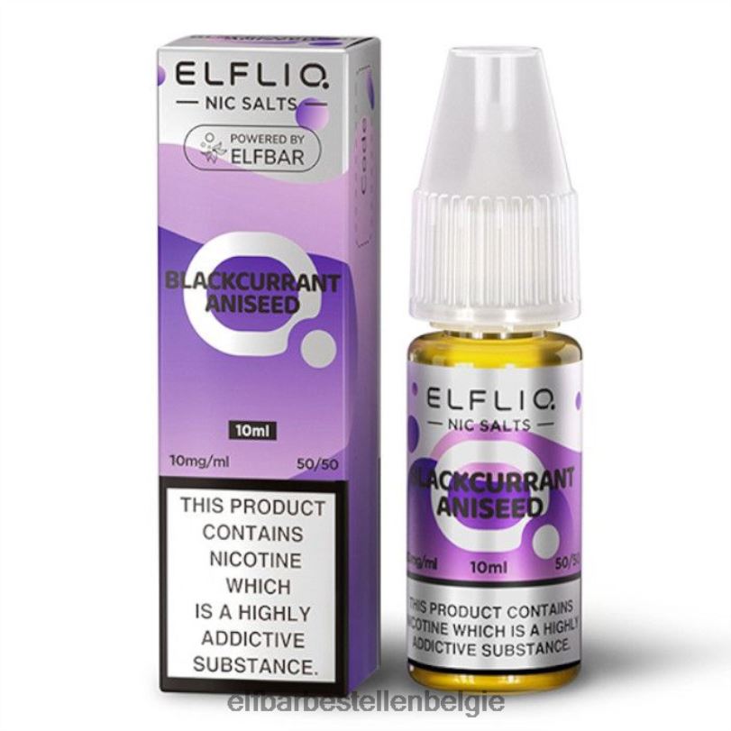 Elf Bar Belgium - ELFBAR elfvloeibare zouten - zwarte bes-anijszaad - 10ml-20 mg/ml J20PJ178