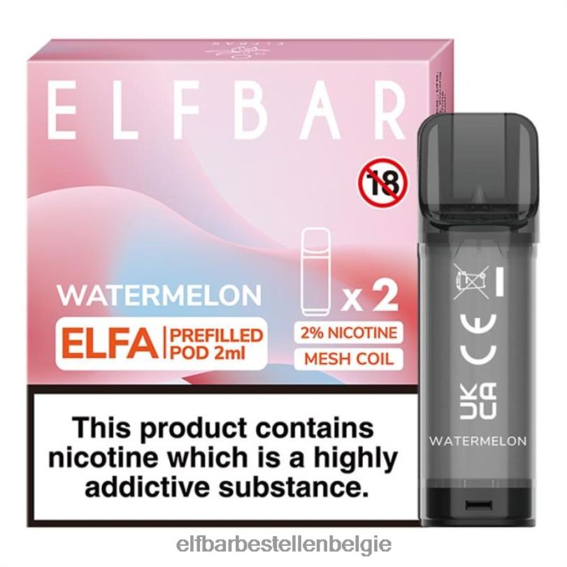 Elf Bar Kopen Online - ELFBAR elfa voorgevulde capsule - 2 ml - 20 mg (2 stuks) J20PJ108 watermeloen