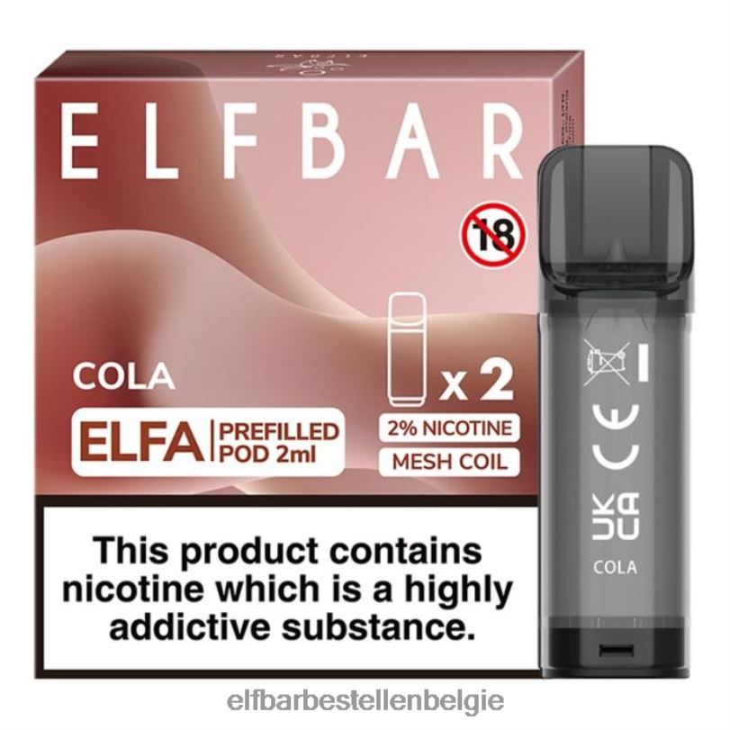 Elf Bar Kopen Winkel - ELFBAR elfa voorgevulde capsule - 2 ml - 20 mg (2 stuks) J20PJ109 cola