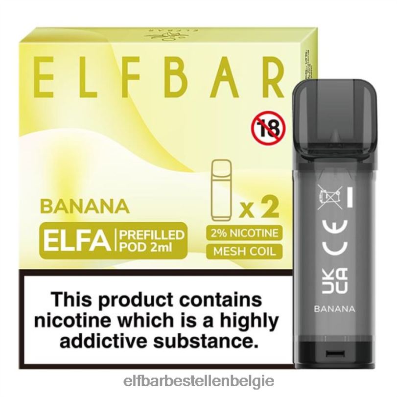 Elf Bar Vape Bestellen - ELFBAR elfa voorgevulde capsule - 2 ml - 20 mg (2 stuks) J20PJ105 banaan